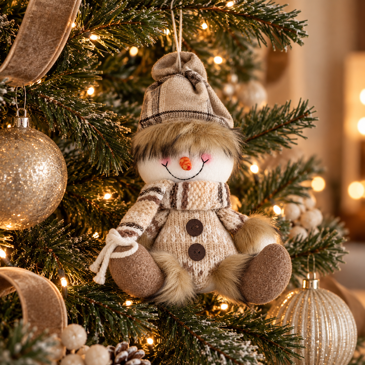 MARZIPAN SNOWMAN ORNAMENT