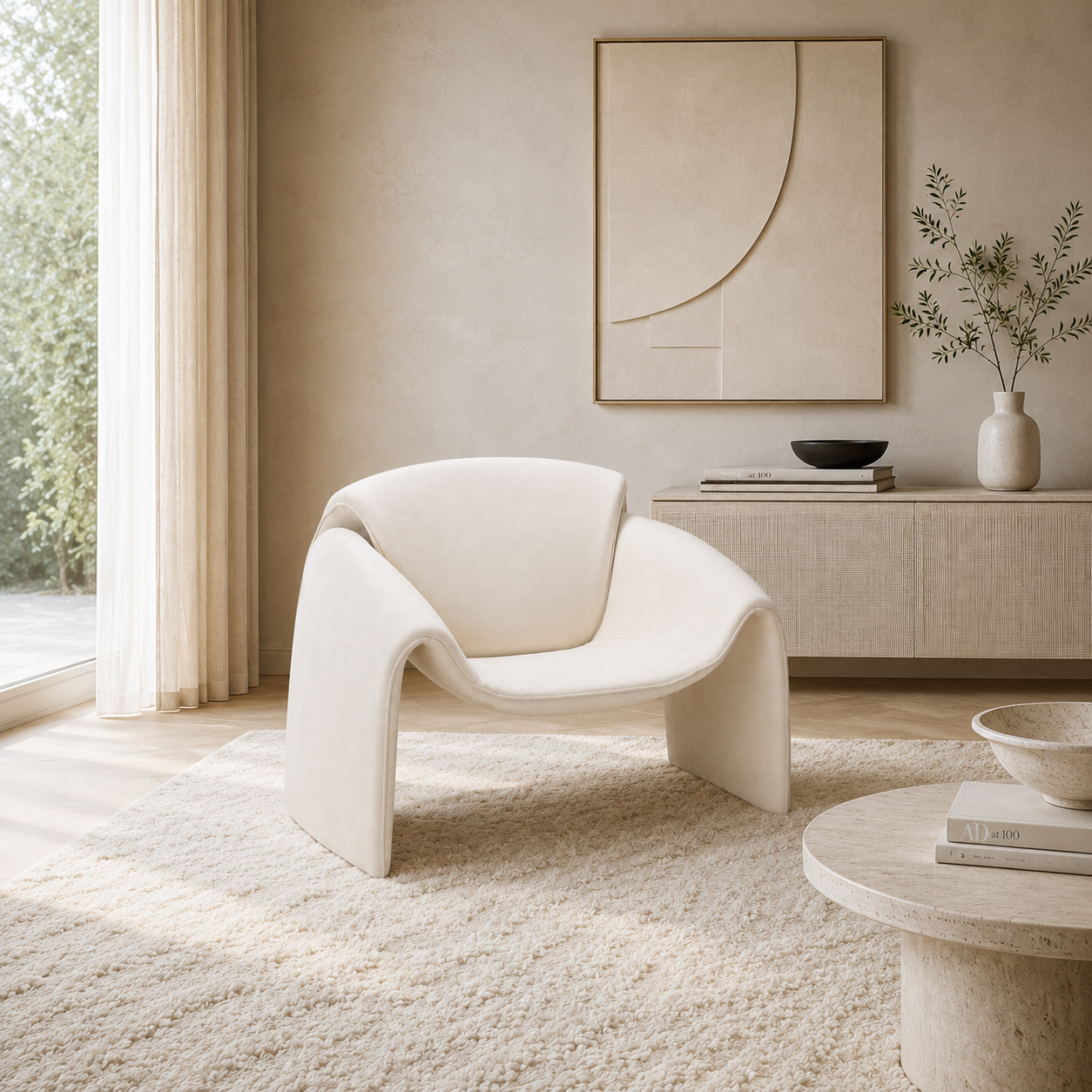 Rove Accent Chair - White hover preview