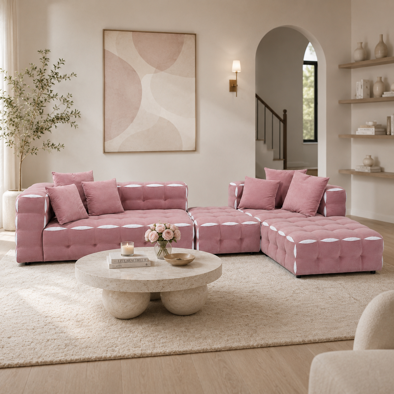 Velune Sofa -Blush hover preview