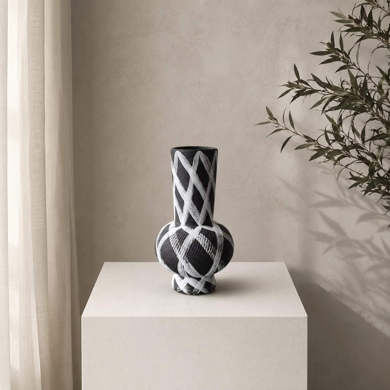 Calista Lattice Ceramic Vase